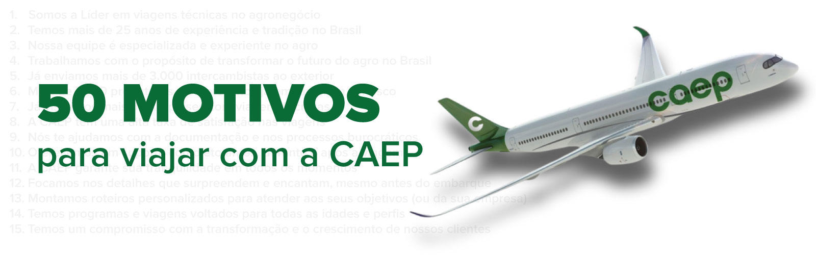 Os 50 motivos para embarcar com a CAEP!